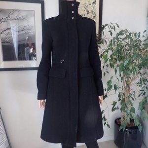 1881 Cerruti Blue Funnel Neck High Collar Wool Coat - Women's S/M